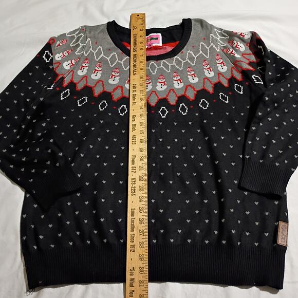 Ugly Christmas Sweater Men's XL TPSEY ELVES Nordic Ski Snowmen Black/Red/Grey - Picture 7 of 9